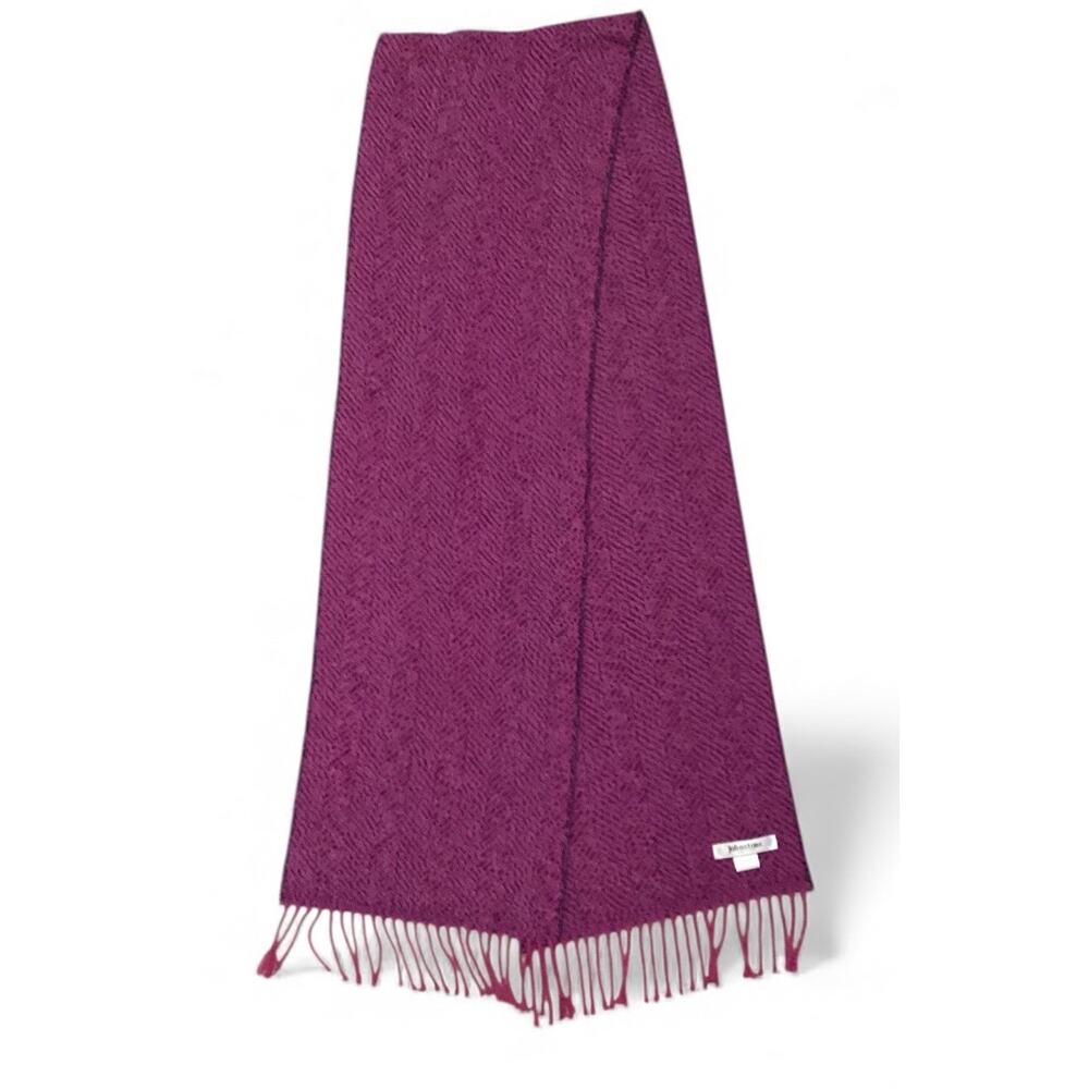 Johnstons extra fine merino wool scarf 68x10 pink made in scotland